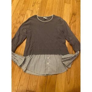 New York & Co., women's grey sweater blouse size medium